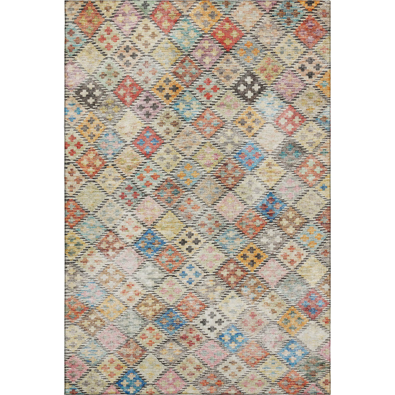 Premium Machine Washable Janicki AMF1081 Geometric Rug, Rectangle 10 pi x 14 pi