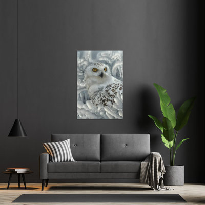 «Snowy Owl Sanctuary - Vertical» par Collin Bogle, impression sans cadre