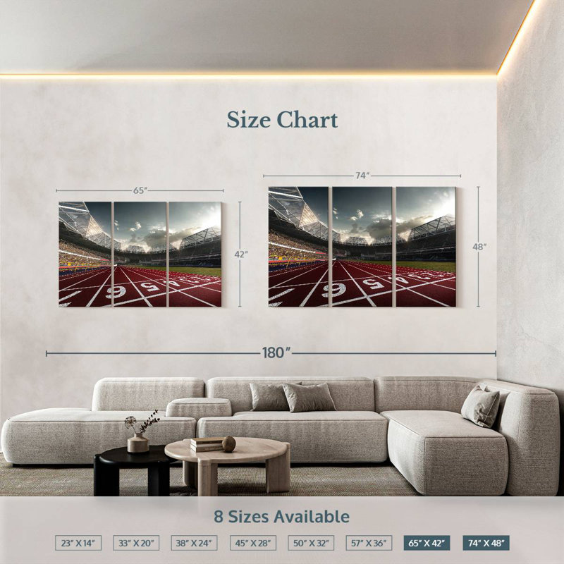 Sireci Track Field Lanes, 42" H x 65" W