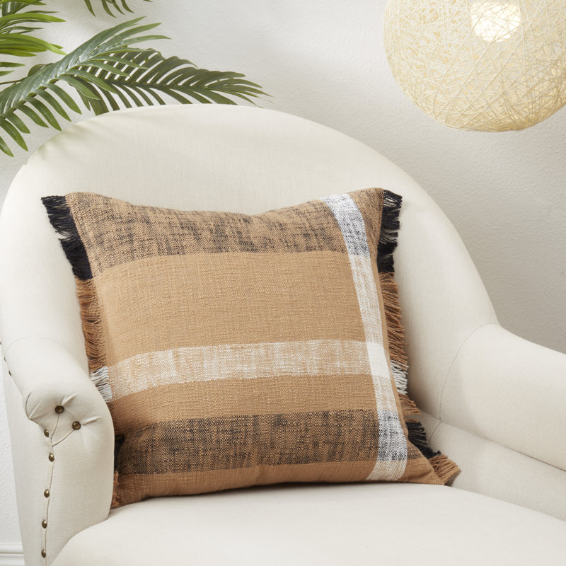 Levi Collection Plaid Cotton Throw Pillow, Polyester
