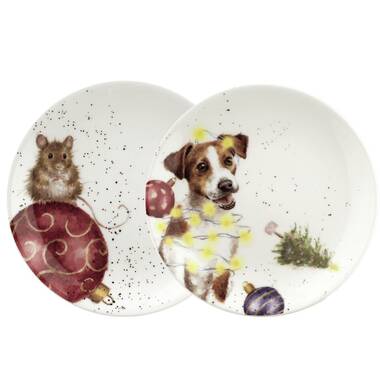 Wrendale Designs Countryside Animals Coupe Plates Royal Worcester Set of 4