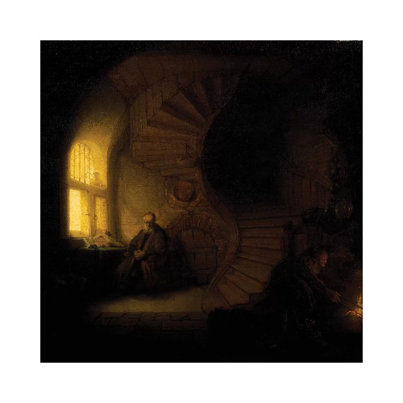 A Philosopher In Meditation by Rembrandt Van Rijn - Painting on Canvas, Wrapped Canvas, 30.48cm H x 30.48cm W x 1.91cm D