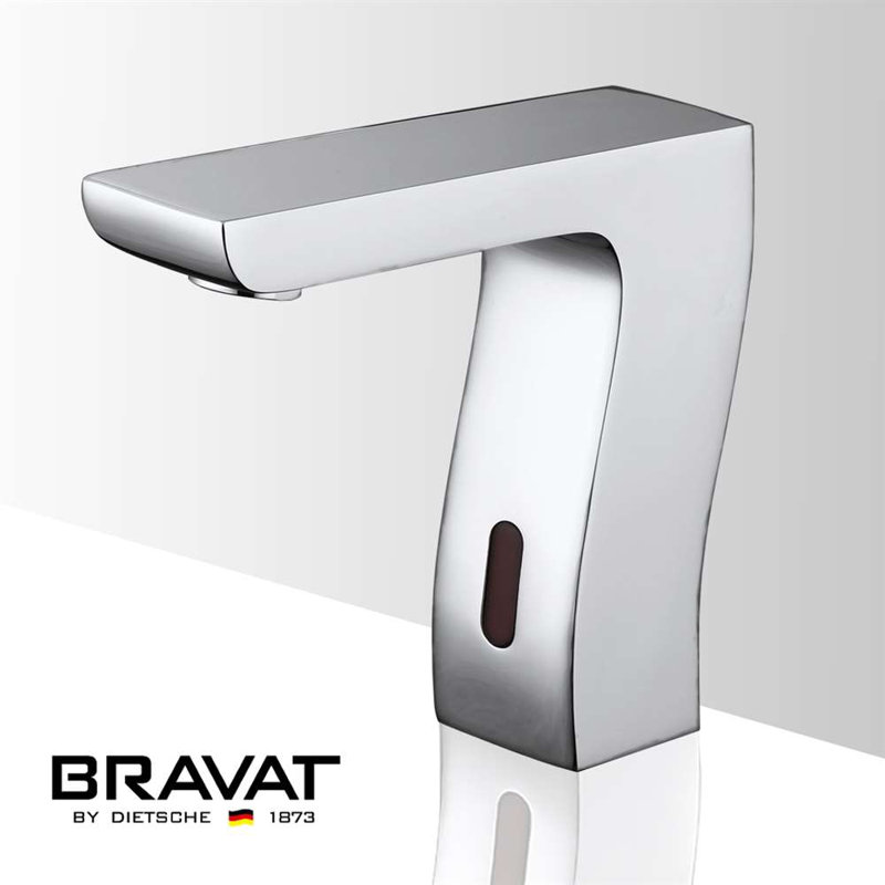 Bravat Trio Commercial Automatic Motion Sensor Faucet – Chrome Finish with Infrared Touchless Technology