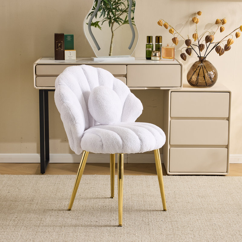 Metal Accent Stool, White