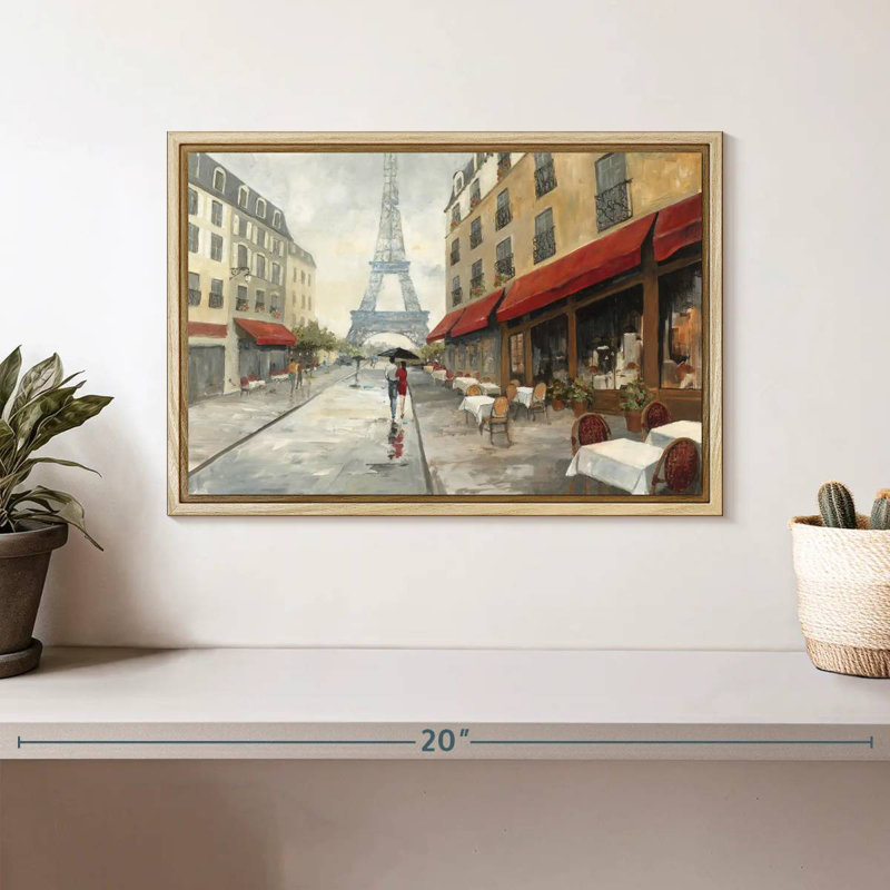 Le matin à Paris, Cadre flottant en bois naturel, 13 po x 9 po
