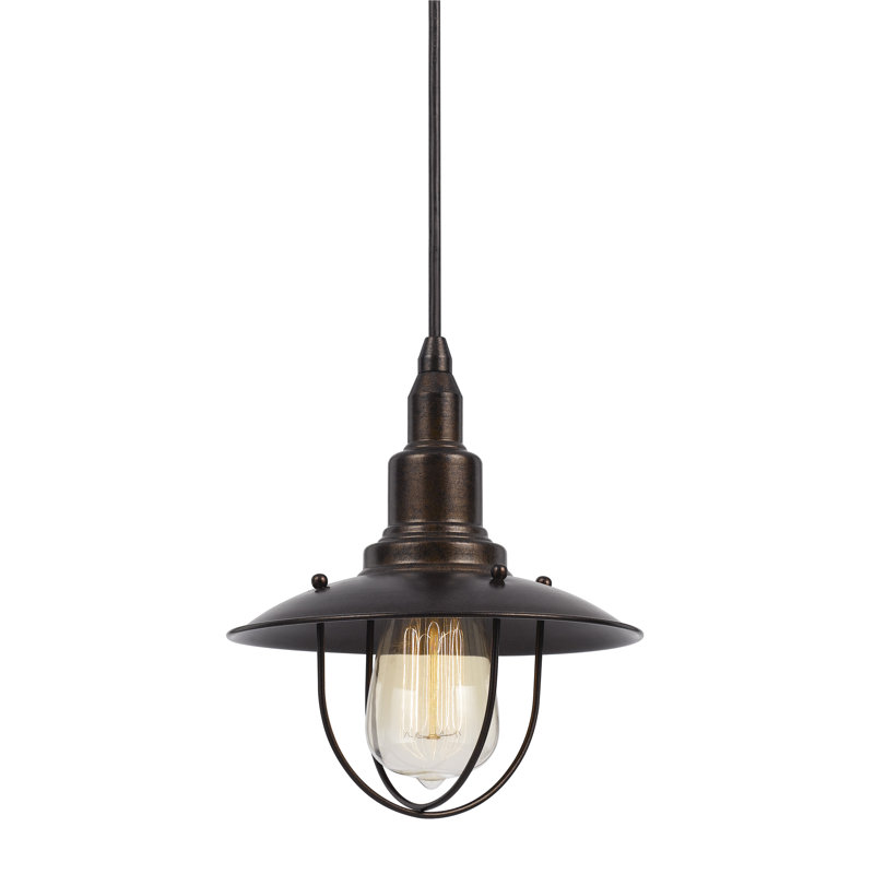 Luminaire suspendu conique à 1 lumière Tuckerman, Rouille