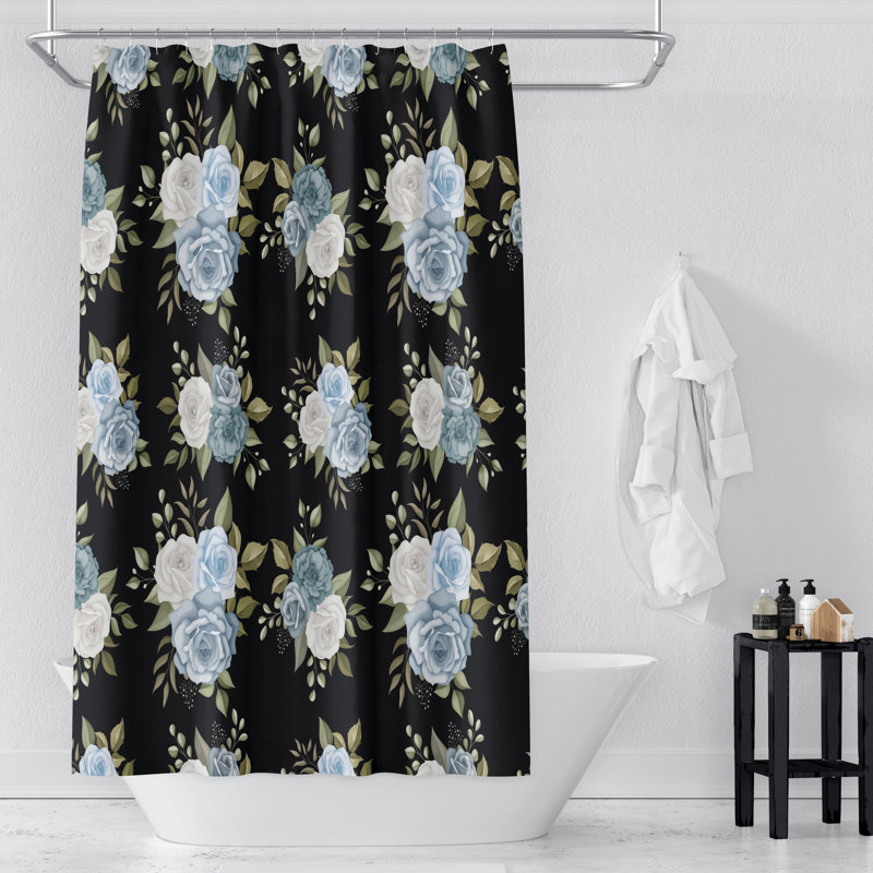 Floral Shower Curtain, 72" H x 70" W