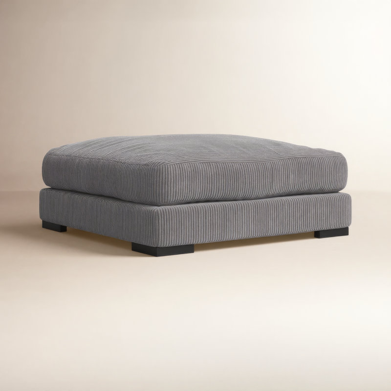 Lonsdale Upholstered Ottoman, Gray Corduroy