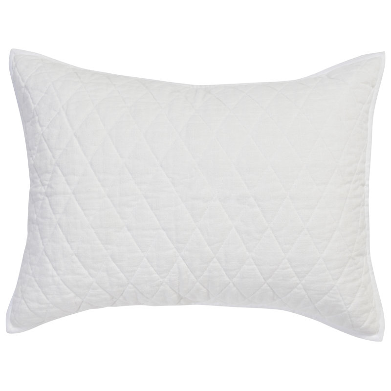 Taie décorative 100% coton Lana, Grand lit, Blanc