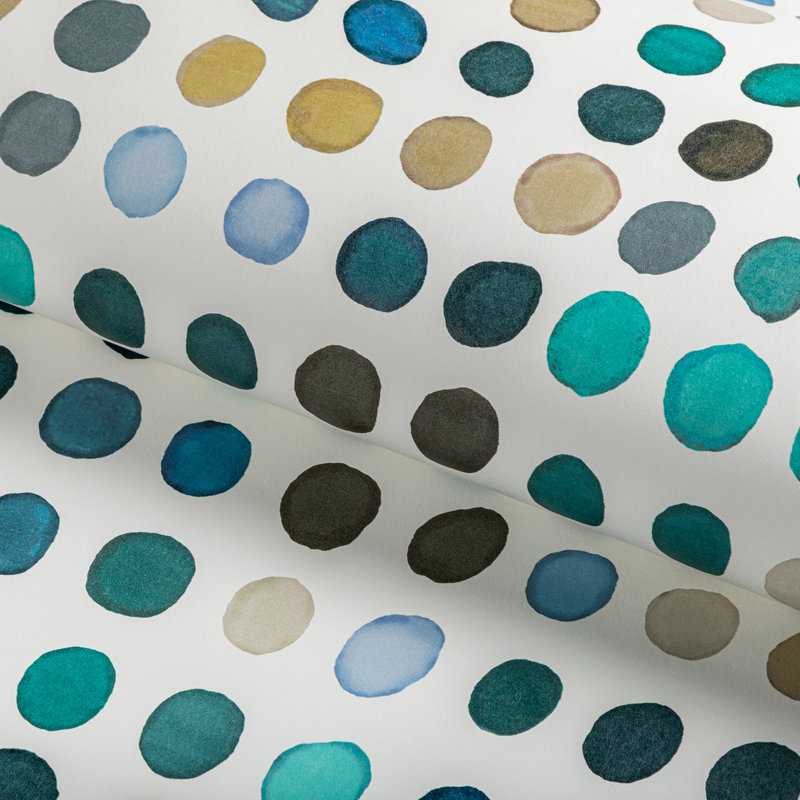 Rhapsody Twister 33' L x 28.35" W Wallpaper Roll, Denim/Aqua