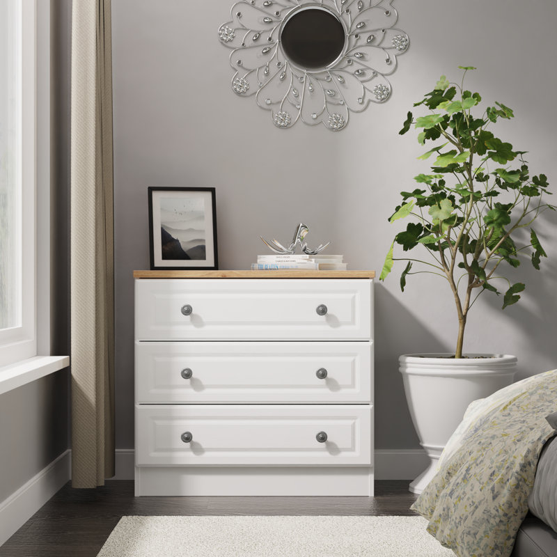 74cm W 3 - Drawer Chest of Drawers, White