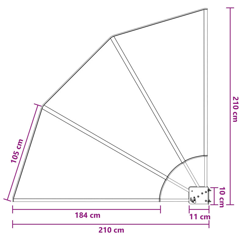 New Patio Balcony Side Awning Collapsible Garden Multi Sizes Multi Colours, 0.01cm H x 210cm W x 210cm D