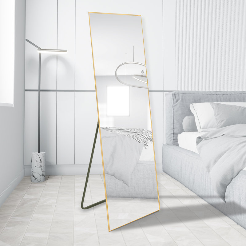 Metal Rectangle Mirror, 71" x 24", Gold