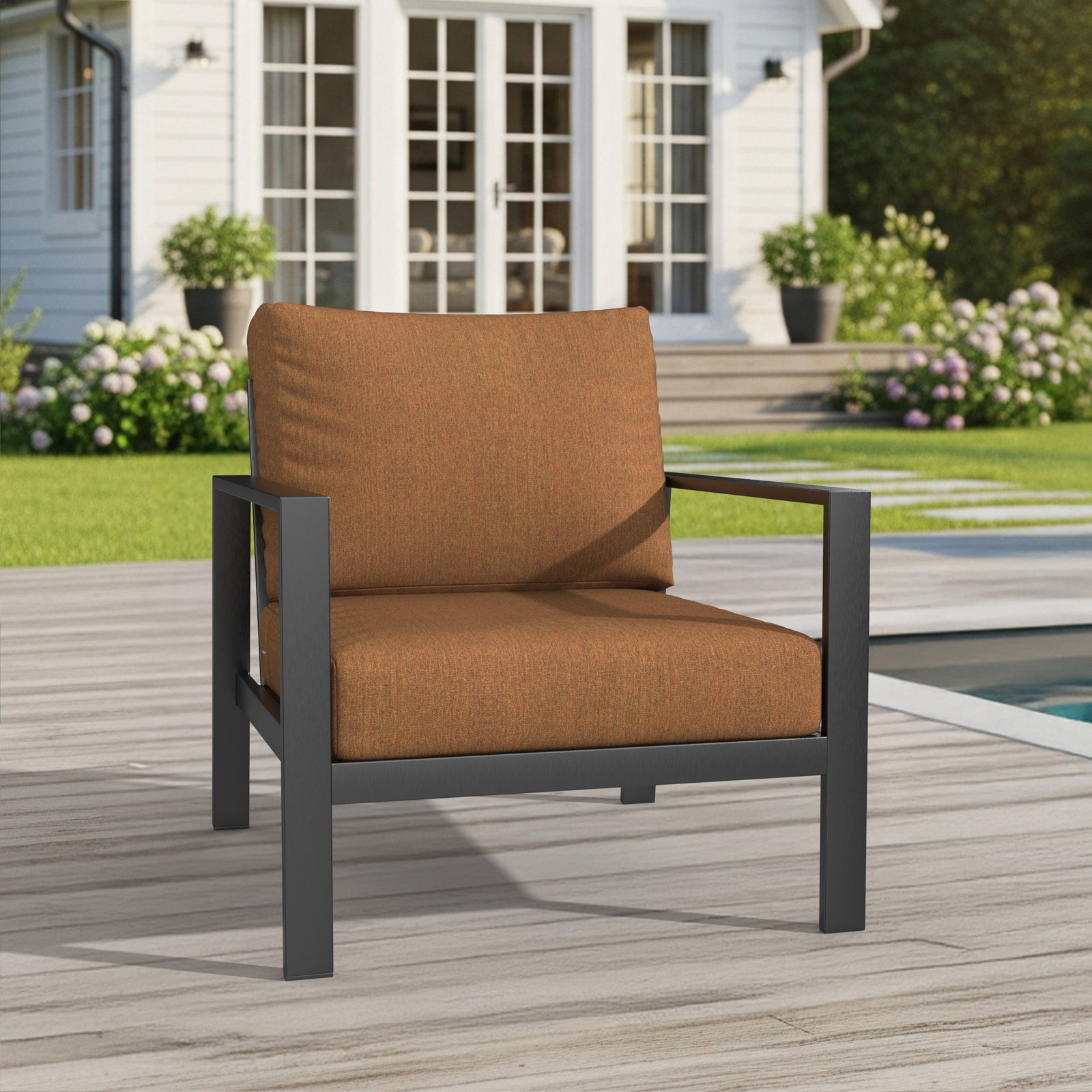 Amala Outdoor Sunbrella® Seat/Back Cushion, 28.5" W x 28.5" D, Sunbrella® Canvas Teak