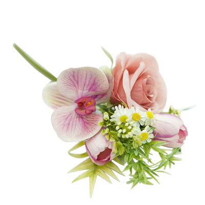  Faux fleurs artificielles pour la décoration de la maison Bouquet simulé grande rose Fausse fleur Table de salle à manger Fleur d'orchidée artificielle Faux rose