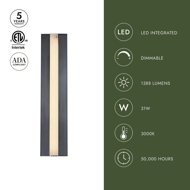 Kismet 1 - Light LED Bath Bar, Polished Nickel