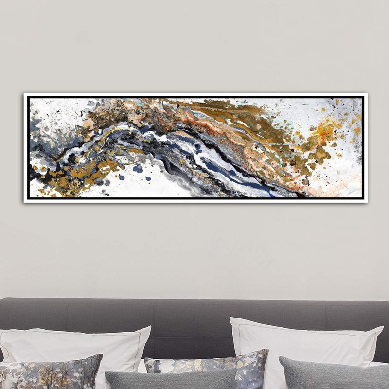 «Turbulence» par Patricia Pinto, impression sur toile tendue, H 20 po x l 60 po x P 1,5 po, Toile blanche encadrée
