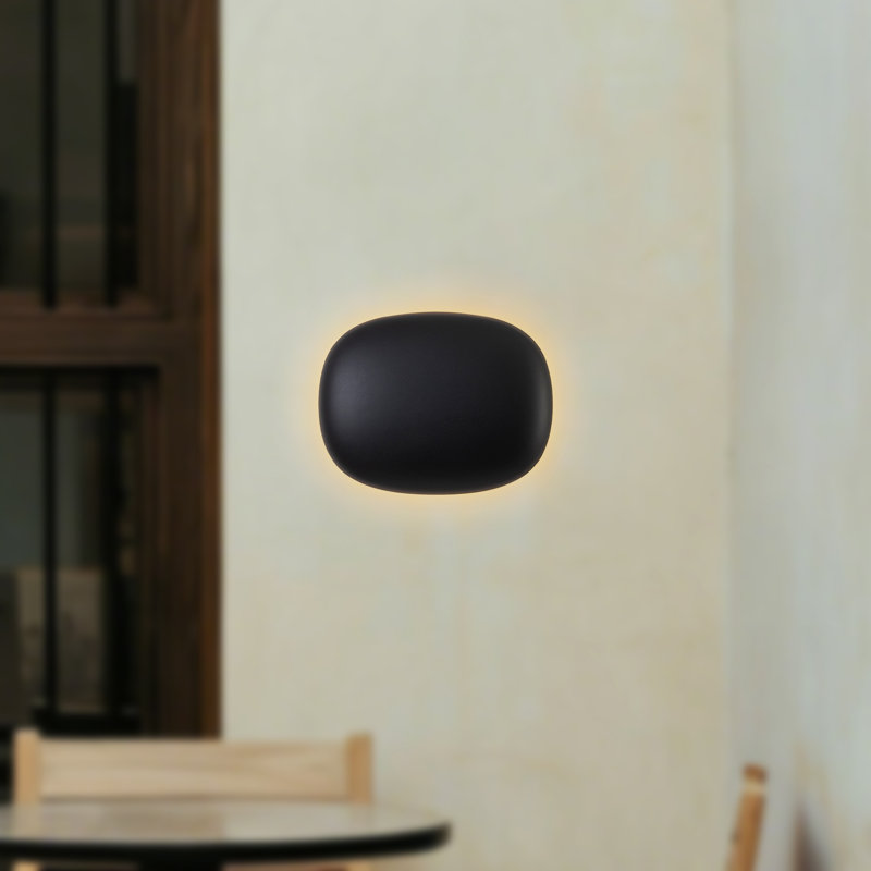 Clipse 9-in Black Dimmable LED Wall Sconce, Black