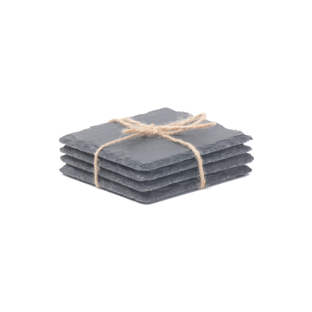 4 Piece Slate Coaster Set