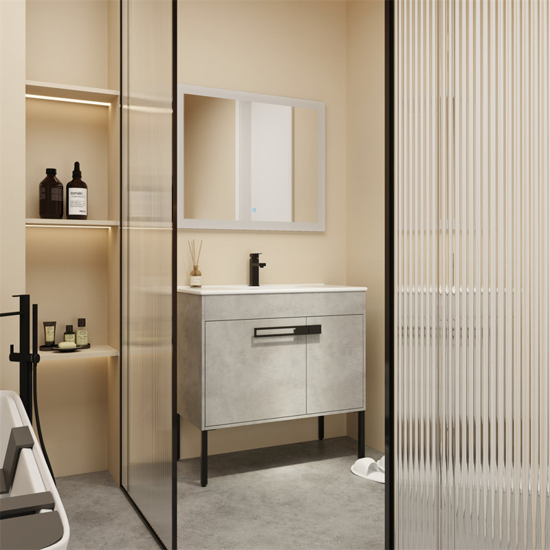35.43'' Single Bathroom Vanity Base Only, Gray