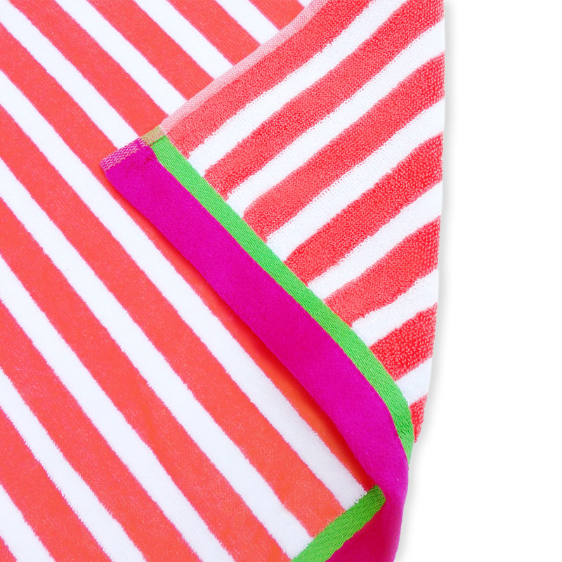 Serviettes de plage 100% coton à rayures en velours Cabana Lattimer Racing 32 po x 62 po