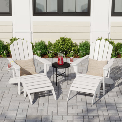 Ensemble de chaises d'extérieur en poly Adirondack avec repose-pieds 4 pièces