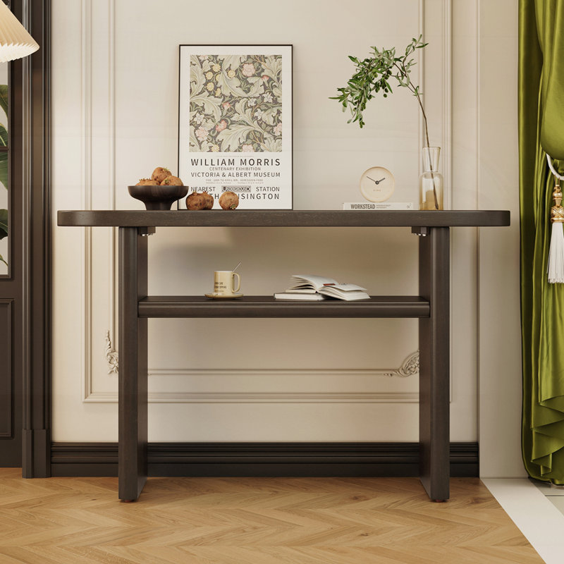 Console moderne minimaliste avec panneau de fibres à densité moyenne durable, repose-pieds réglables et capacité de poids élevée pour un rangement élégant