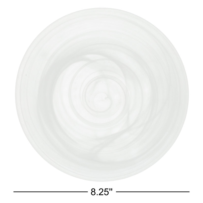La Jolla Glass Dinnerware 8.25" Dessert Plate, White