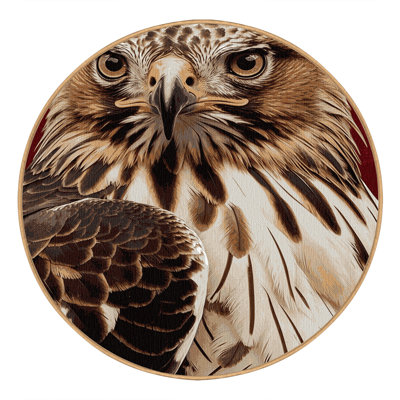 Washable Red tailed Hawk Birds Area Rug