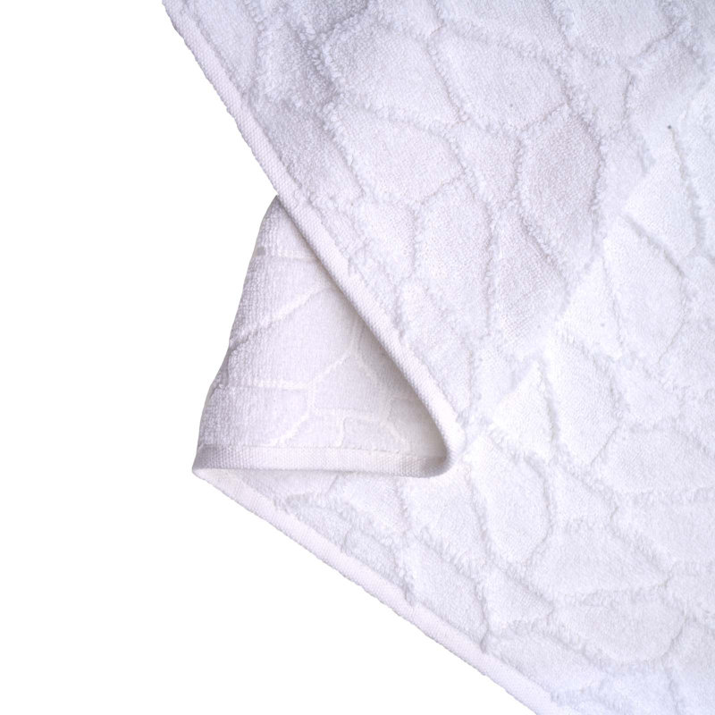 Watton Plush Jacquard Bath Towel, White
