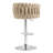 Swivel Bar Stools Set of 2 with Adjustable Height, Woven Back & Footrest, Silver Chrome Finish,-1064649535