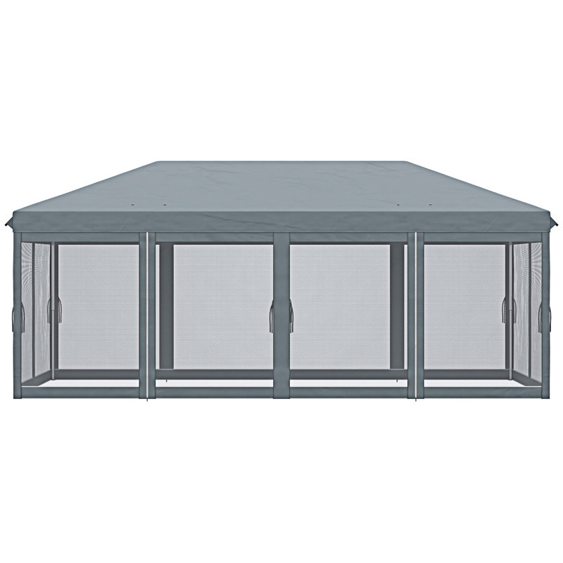 Outsunny Pop Up Canopy Tent With Netting, Heavy Duty Instant Sun Shelter, Large Tents  Parties With Carry Bag  Outdoor, Garden, Patio,