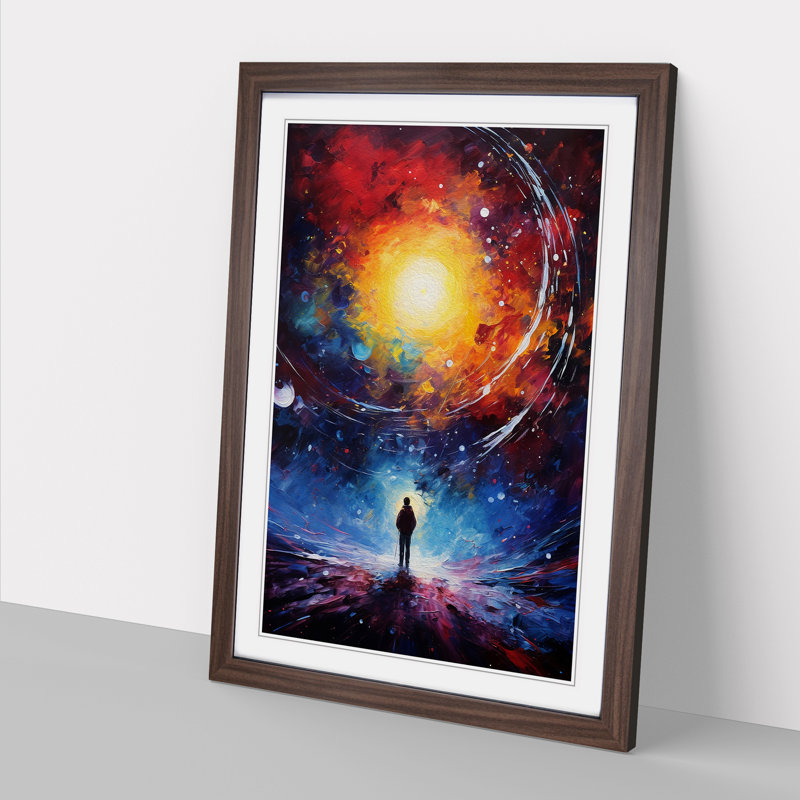 Single Picture Frame Print on Wood, Walnut Framed, 46cm H x 34cm W