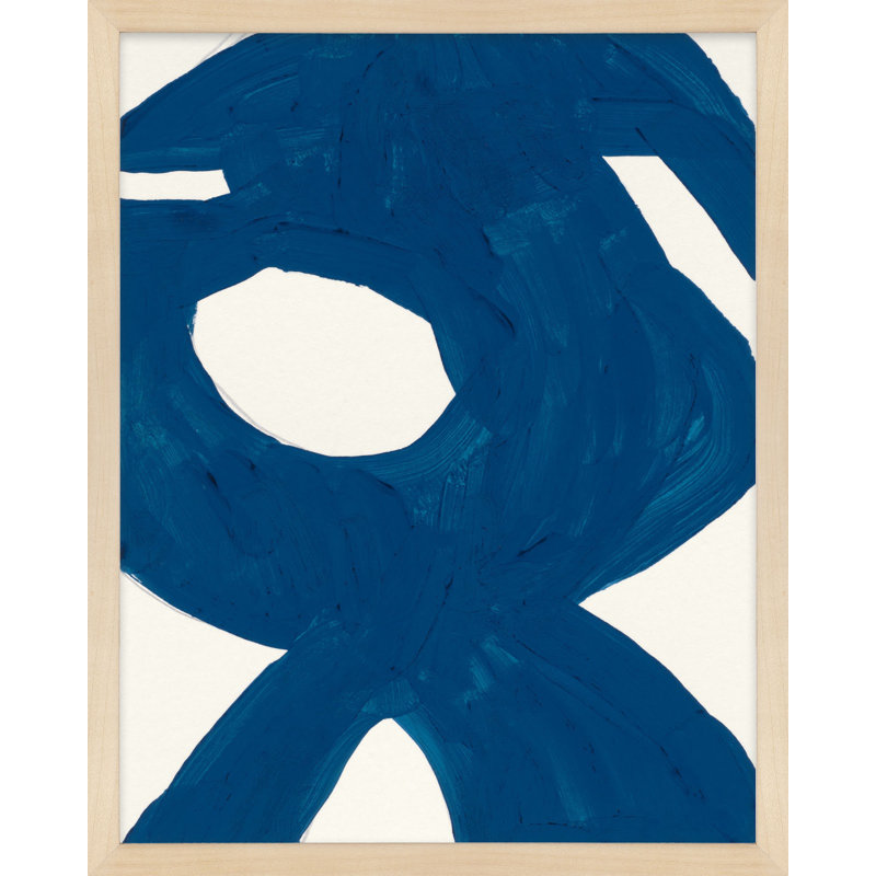 Blue Harmony 2 Print by Andrea Stokes, Brown Framed, 50" H x 40" W x 1.25" D