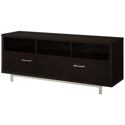 Cappuccino Tv Console With Robust Structure - 60-Inch For Home Drawer Storage Stand In Modern Living Room Decor