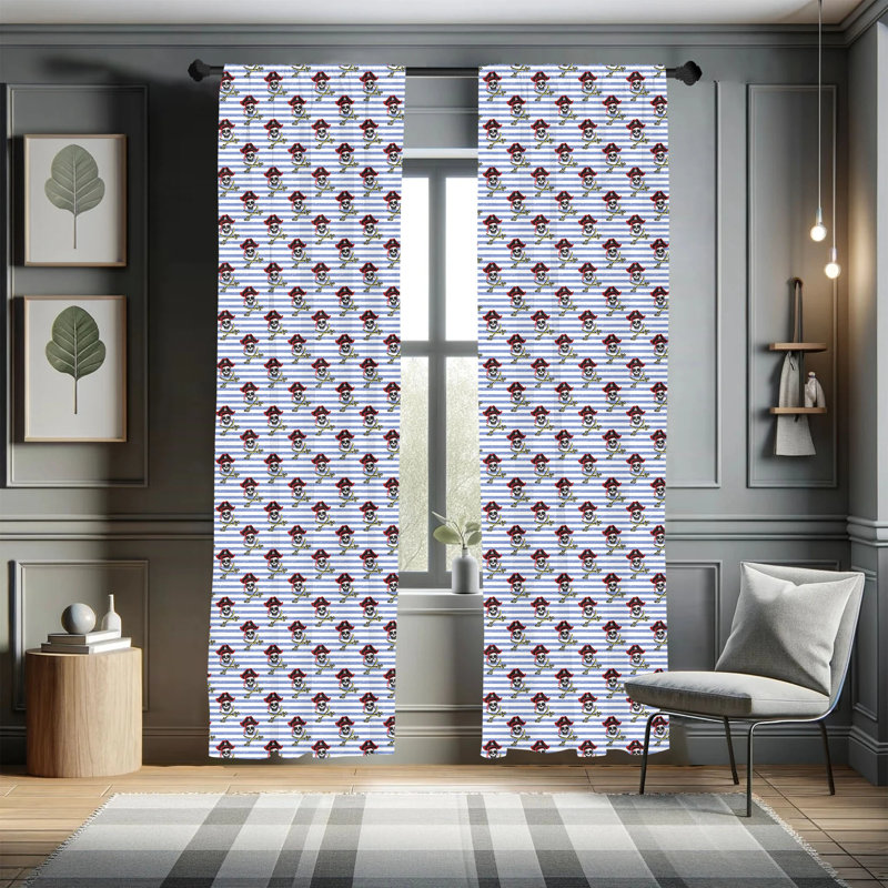 Panneau coulissant semi-diaphane avec passe-tringle Pirates, 28 po x 63 po