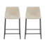 (Ensemble de 2) Tabouret de comptoir industriel en cuir synthétique sans accoudoirs de style rétro de 24 pouces avec pieds et repose-pieds en métal pour îlot de cuisine