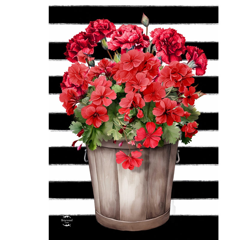 Striped Geraniums Garden Flag