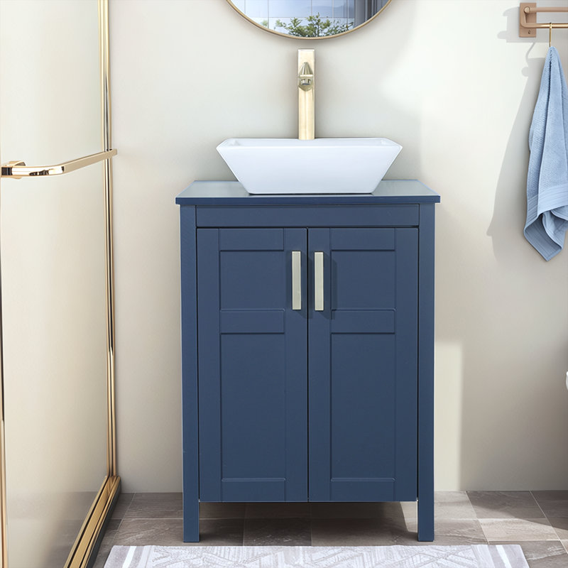 Ensemble de meuble-lavabo simple 24 po bleu, Bleu