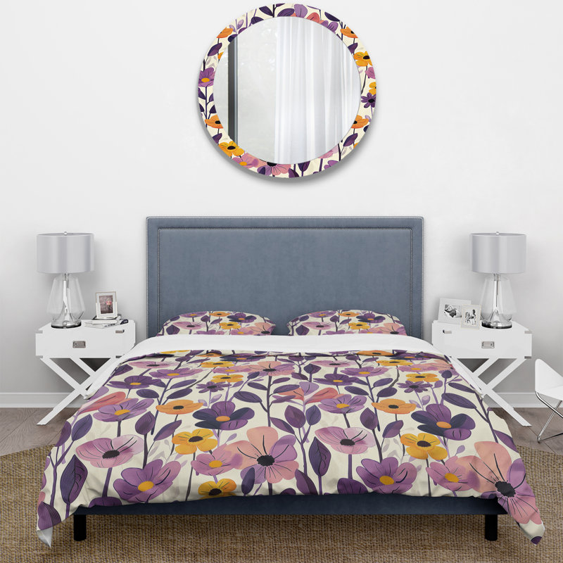 Ensemble de housse de couette Mid-Century, Housse de couette très grand + 2 taies décorativ