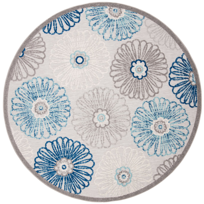 Tapis d'intérieur / extérieur floral Kellems Performance, Rond 6 pi 7 po