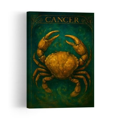 Celestial Cancer Crab Mystical Contemporary Crab Ocean Wall Art Print