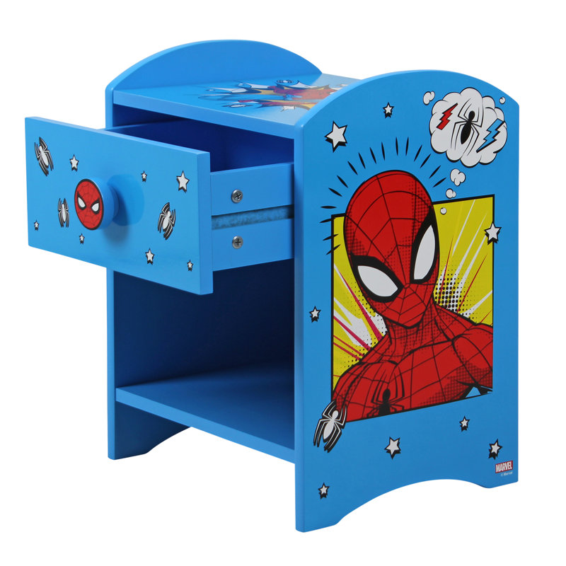 Disney Spider-Man Bedside Table: Sturdy Engineered Wood