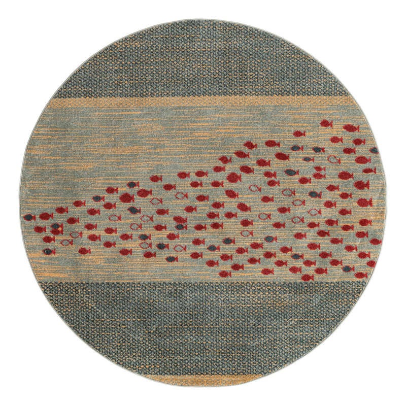 Abrigail Striped Indoor Rug, Round 5'