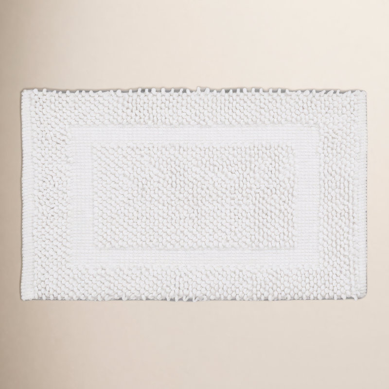 Payten Classic Cotton Bath Mat, Single - 17"W x 24"L, White