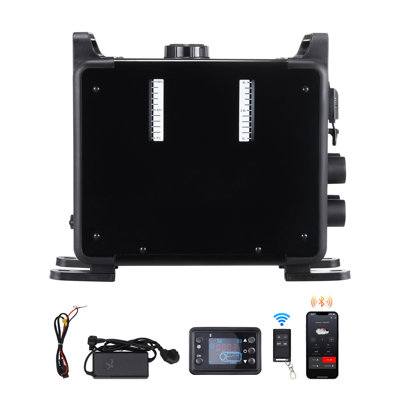 8KW Diesel Air Heater with Bluetooth App Control, 12V/24V Portable Vertical Heater for Vehicles and Garages, Black