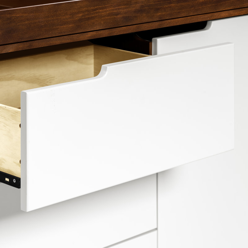 Commode à langer 3 tiroirs avec plateau amovible Hudson , Espresso/blanc