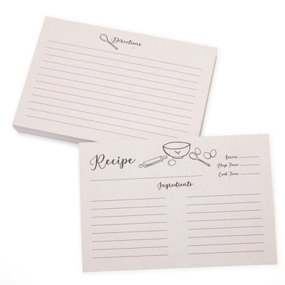 Outshine Premium Kraft Recipe Cards 4X6 Inches, Farmhouse Design (Set Of 50) | Double Sided Thick Cardstock | Bulk Blank Recipe Cards For Recipe Box 4X6 | Gift For Mom, Sister, Daughter, Friend