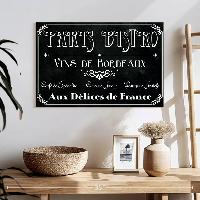 Plaque murale Paris Bistro, H 16 po x l 24 po