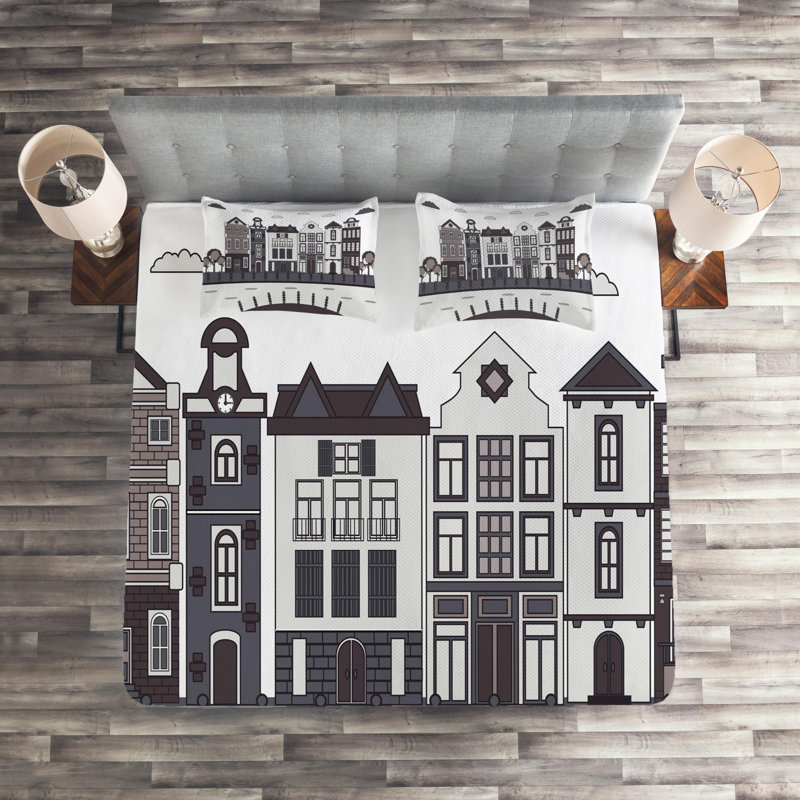 Modern & Contemporary Polyester Coverlet, King Bedspread + 2 Shams